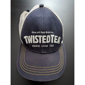 The Original Twisted Tea Strapback Trucker Hat Blue‎ Mesh One Size Embroidered